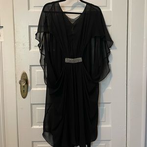 Vintage Rickie Freeman for Teri Jon Black Flowy Gown in US size 16